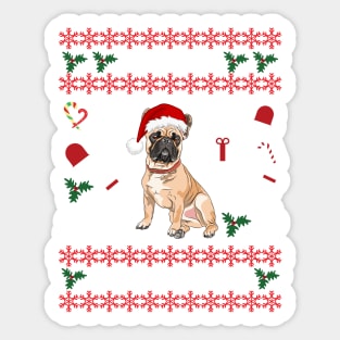 Merry Woofmas Bulldog Christmas Holiday - Bulldog Merry Woofmas Christmas Gift Sticker